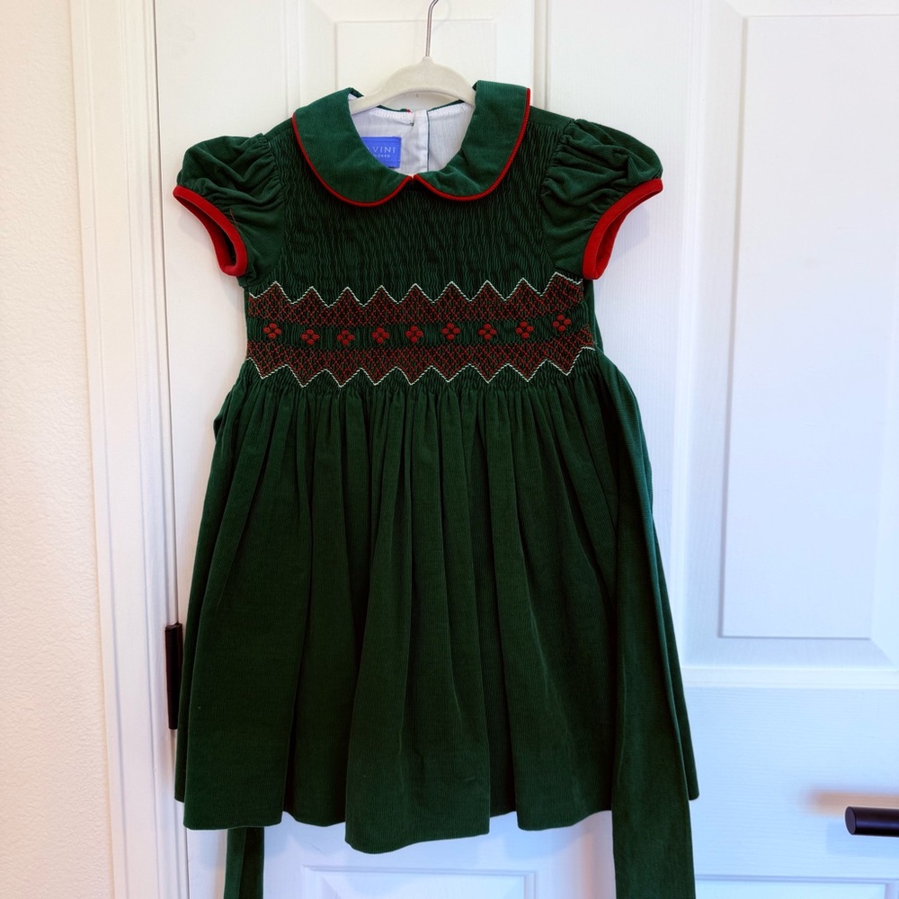 Anavini Smocked Christmas Dress - 3T